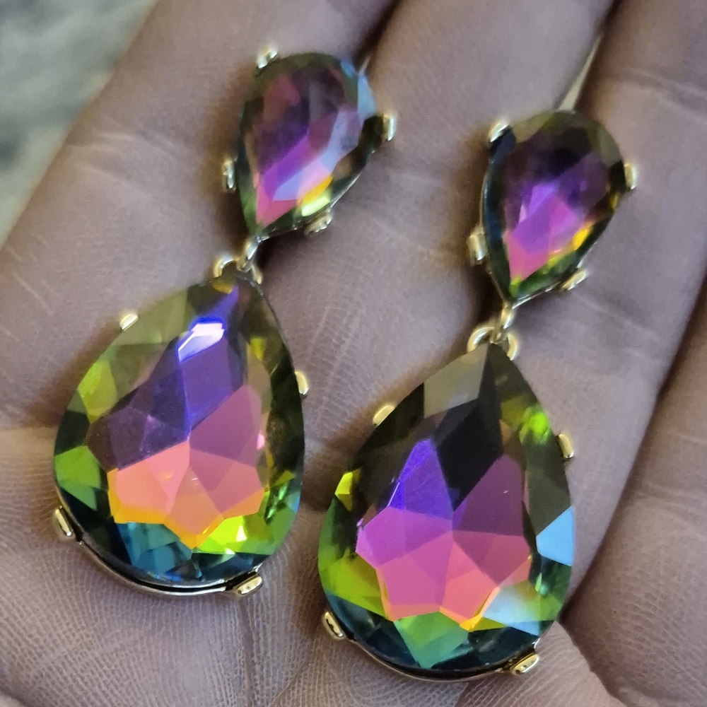 Vintage Multicolor Teardrop Earrings